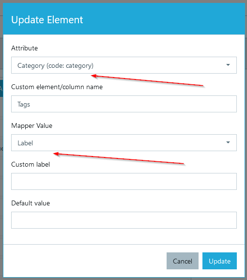 Changing categories to Tags in Export Template